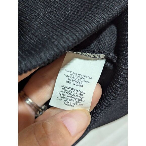 Express Ladies Black Full-Zip Front Warm-Up Reflective Striped Long-Sleeve Jacke - Picture 7 of 8